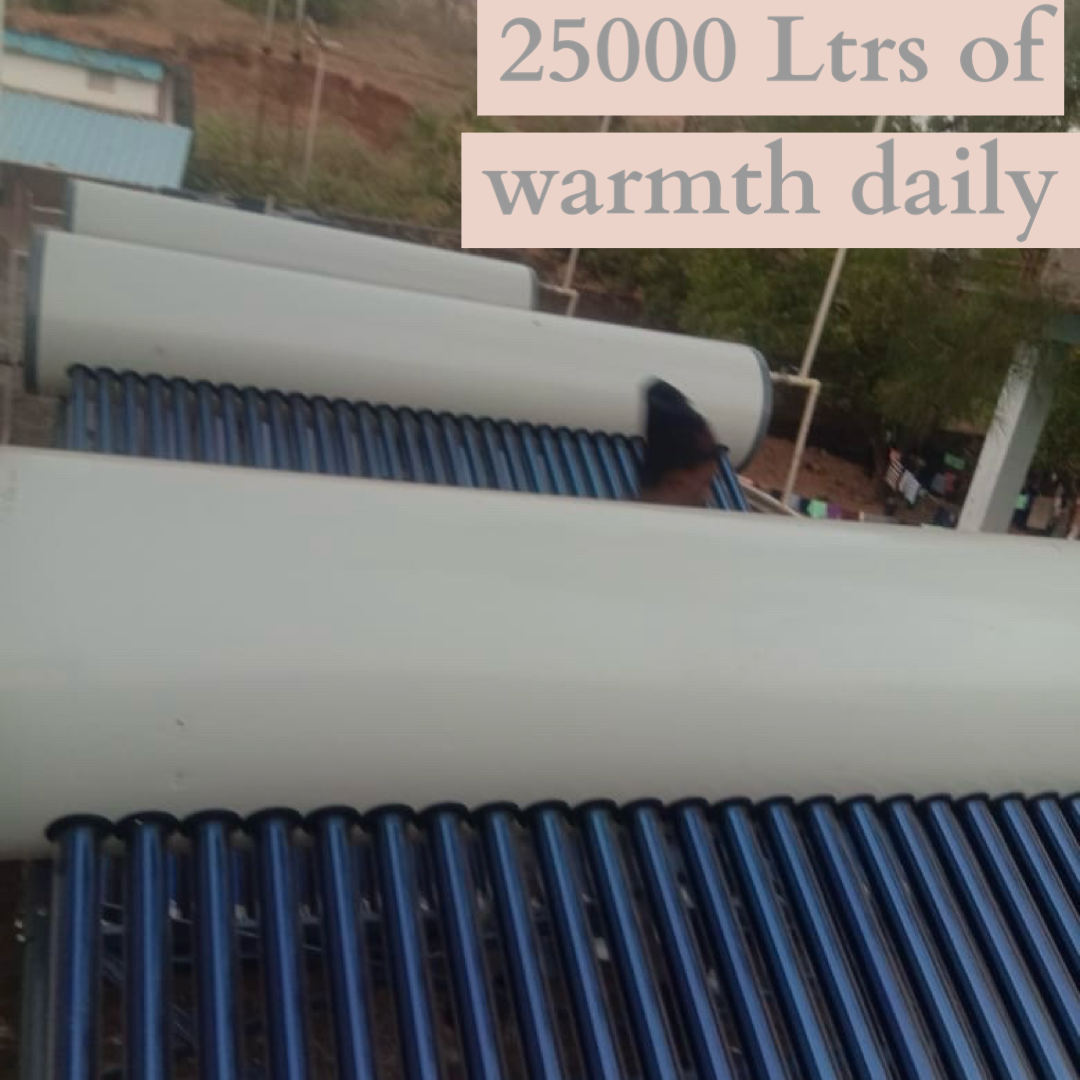 Solar water heating system — 25,000 litres of warmth daily